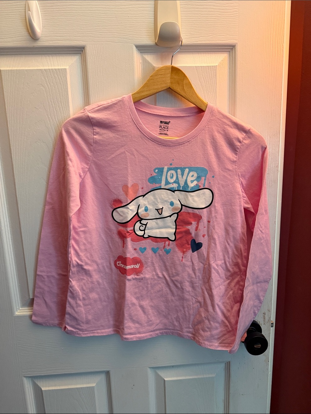 The Children's Place Pink Cinnamoroll 'Love' Long-Sleeve Tee